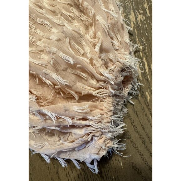 Zara Balloon Sleeve Feather Eyelash Fringe Blouse Top pale pink medium Party - Picture 10 of 13